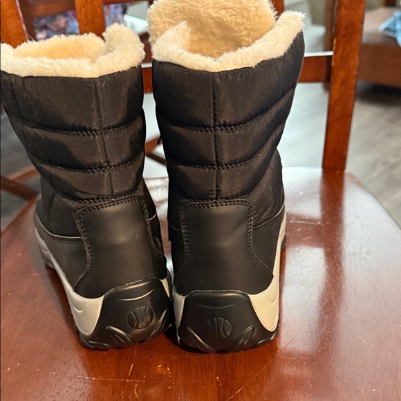 Source Unknown Black Faux Fur Winter Lace-Up Ankle Boots - Picture 4 of 4